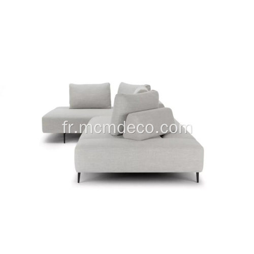 Sofa sectionnel en tissu gris Divan Wisp